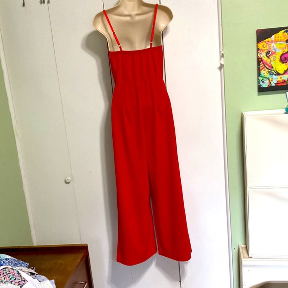 Nasty Gal Jumper Wide Leg Sweetheart Neckline Red Women's Large - Picture 7 of 14